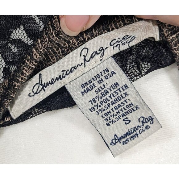 Retro Preppy Black And Brown Lace Cardigan by American Rag - Picture 10 of 10